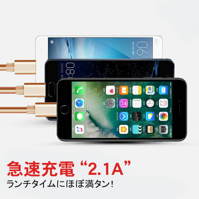 3in1 充電ケーブル 巻き取り 1m 急速 2A iPhone アイフォン マイクロusb microusb タイプC アンドロイド Android 充電 ケーブル Type-C USB TypeC Cタイプ 車載 USB充電器 巻取り アイコス3 マルチ iQOS3 Multii ニンテンドー 任天堂 スイッチ switch メール送料無料