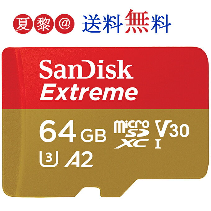 64GB microSDXCJ[h }CNSD SanDisk TfBXN Extreme UHS-I A2 U3 V30 R:170MB/s W:80MB/s Nintendo SwitchmF COpbP[Wi SDSQXAH-064G