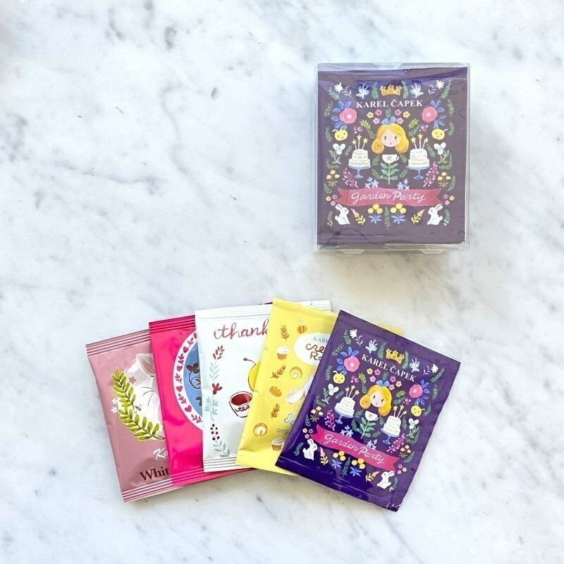 【SALE｜7/14-7/23限定】10％OFF！ 紅茶 個包装 春 5種5枚入り 新作 詰め合わせ アリス 新発売 ティーバッグ 贈り物 プチギフト 紅茶専門店 カレルチャペック Cup of tea 5ガーデンパーティーのサムネイル