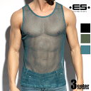 EScollection/イーエス・コレクションMALDIVES TANK TOP 光沢メッシュ タンクトップ 袖なし ノースリーブ スリーブレス メンズ ファ...