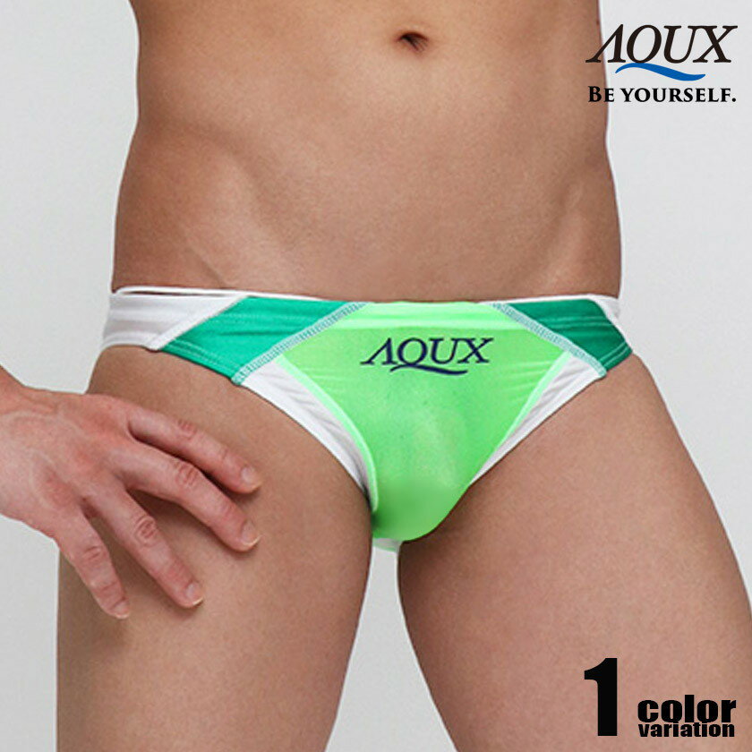 AQUX/アックス Deco-Line D "Green" スイムウェア 競パン メンズ水着 ビキニ型 海パン 男性水着 ビーチウェア aqux