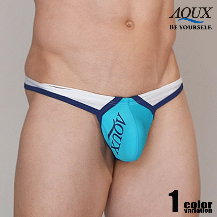 AQUX/アックス Thong Bikinis "Blue" スイムウェア 競パン メンズ水着 Tバック型 海パン 男性水着 ビーチウェア aqux