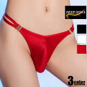 Tバック メンズ DEEP NOVA/ディープノバ サイドストリング フロント両サイド留め金付き 男性下着 メンズ サテン調 ツルツル スベスベ