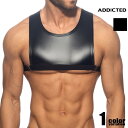 ADDICTED/アディクティッド ROUND BUCKLE TOP ラバーハーネス フェイクレザー ハーネス クロップドトップス