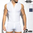 EScollection/イーエス・コレクション SLEEVELESS BODY SUIT ボディスーツ シングレット 薄手 部屋着 Vネック 袖なし ノースリ...