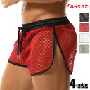 FANKAZi/ファンカジ 網メッシュ ショートパンツ 短パン 透け メンズ ファッション ボトムス スリット セクシー
