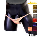 【La-PommeHomme/ラポーム・オム】 ユニセックス メタリック 脇重ね Tバック 下着 メンズ アンダーウェア パンツ 男女兼用 セクシー 光沢