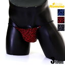 メンズTバック 【La-PommeHomme/ラポーム・オム】フロント立体縫製 極小 ジョーゼット ヒョウ柄 シースルー 透け 日本製 セクシー Tバック ミニインナー マイクロインナー 下着 ショーツ セクシー 下着 メンズ 男性用 アンダーウェア パンツ