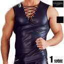 Leather collection/レザーコレクション wild Tank フェイクレザー Vネック マッスルタンクトップ メンズ マット ラバーテイスト ワイルド セクシー