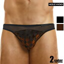 ModusVivendi/モダス ビベンディ Pied De Poule Mix Low Cut Brief ローライズ 柄 シースルー フルバック メンズビキ...