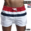 SEOBEAN/セビン トリコロールカラー スイムウェア サーフパンツ ボードショーツ メンズ水着 海水パンツ 海パン 男性水着 ビーチウェア