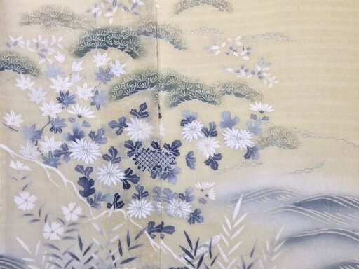 674-手描き友禅 紗紬 訪問着 正絹 新品未仕立て品 仮絵羽仕立て 茶屋辻文様 絹100% 夏のパーティや食事会、観劇などに! 674-手描き友禅 紗紬 訪問着 正絹 新品未仕立て品 仮絵羽仕立て 茶屋辻文様 絹100% 夏のパーティや食事会、観劇などに!