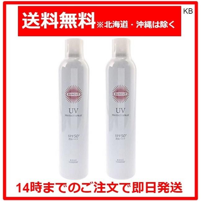 商品情報 素材/材質LPG、水、エタノール、ジメチコン、酸化亜鉛、メトキシケイヒ酸エチルヘキシル、ビタミンC誘導体、ヒアルロン酸など 商品説明KOSE「サンカット プロテクトUVスプレー」はSPF50+・PA++++の高い紫外線防御力を持つ日焼け止めスプレー。無香料タイプで髪や体に使える大容量300g。2本セットでアウトドアや日常使いにも最適です。 注意同じ箇所に長時間噴霧しないでください。顔に使用する際は手に取ってから塗布してください。火気の近くでは使用しないでください。