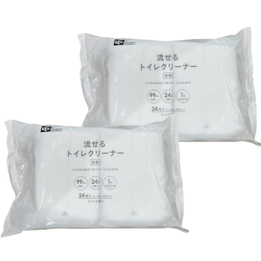 乐天商城 - LEC レック 流せるトイレクリーナ― 大判 ミントの香り 24枚入り 2個セット