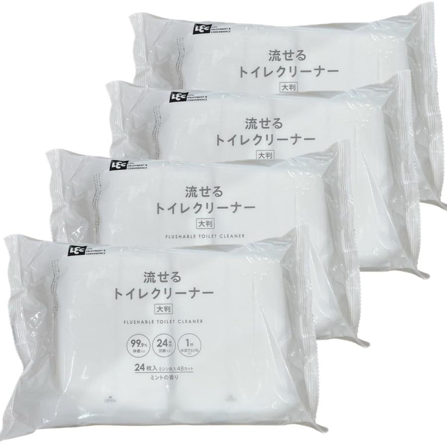 樂天商城 - LEC レック 流せるトイレクリーナ― 大判 ミントの香り 24枚入り 4個セット