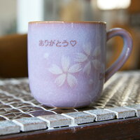 萩焼名入れマグカップ花だより木箱入り
