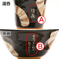 名入れ美濃焼茶碗・湯呑み彩帯睦揃