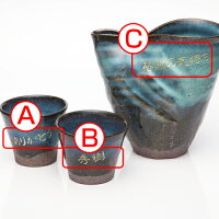 【送料無料】【名入れギフト・還暦祝いに人気】萩焼名入れ酒器セット【楽ギフ_名入れ】【楽ギフ_包装】【RCP】