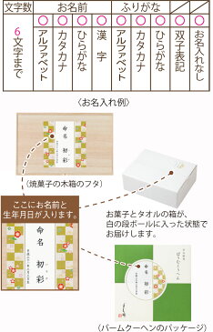 名入れ内祝い　宇治抹茶バーム＆今治ガーゼ大判バスタオル UBF-EA　出産内祝い　プレゼント　ギフト