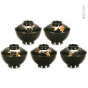 送料無料 越前漆器 フタ付き吸い物椀 四季絵変り 吸物椀 5客セット 12cm 日本製 おしゃれ 国産 雑煮 椀 蓋 付き フタ ふた 吸物椀 お 雑煮 椀 木製椀 まとめ買い