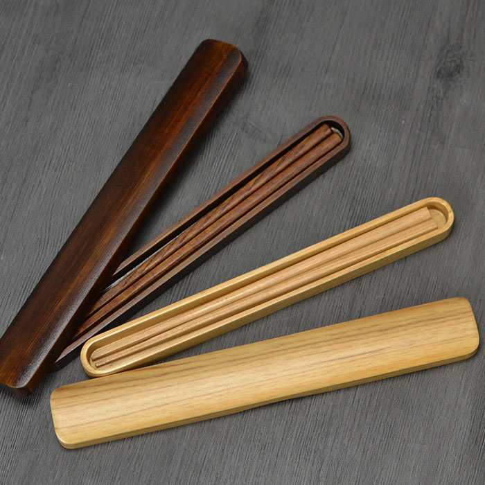 【ポイント20倍】 木のお箸 箸箱 セット 細身デザイン 訳あり フタ式 茶 白木 全2種 箸箱20.5cm 箸18cm おしゃれ まとめ買い