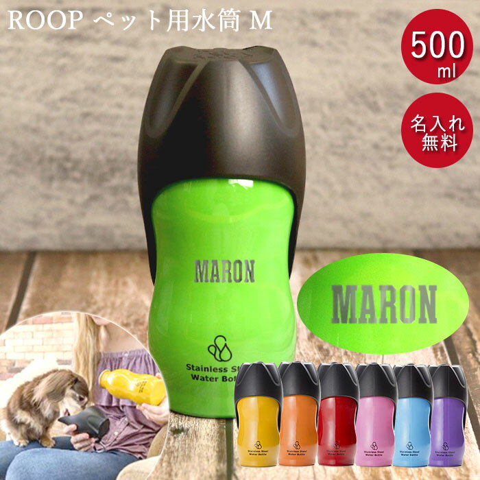 名入れ ペット用 水筒 M 500ml ROOP ループ ステンレスボトル 箱入り キャンパスフォント 散歩の水飲み用 犬 中型犬 散歩 水 ボトル ウォーターボトル 携帯用 持ち運び お散歩グッズ 名前 ネーム お名前入り ギフト プレゼント