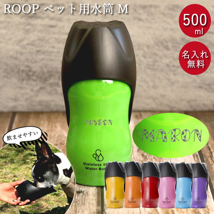 【クーポン配布中】 犬 お散歩 中型犬 名入れ ペット用 水筒 M 500ml ROOP ループ ステンレスボトル 箱入り デザインフォント 散歩の水飲み用 水 ボトル 携帯用 持ち運び お散歩グッズ 名前 ネーム お名前入り ギフト プレゼント 父の日 プレゼント 実用的