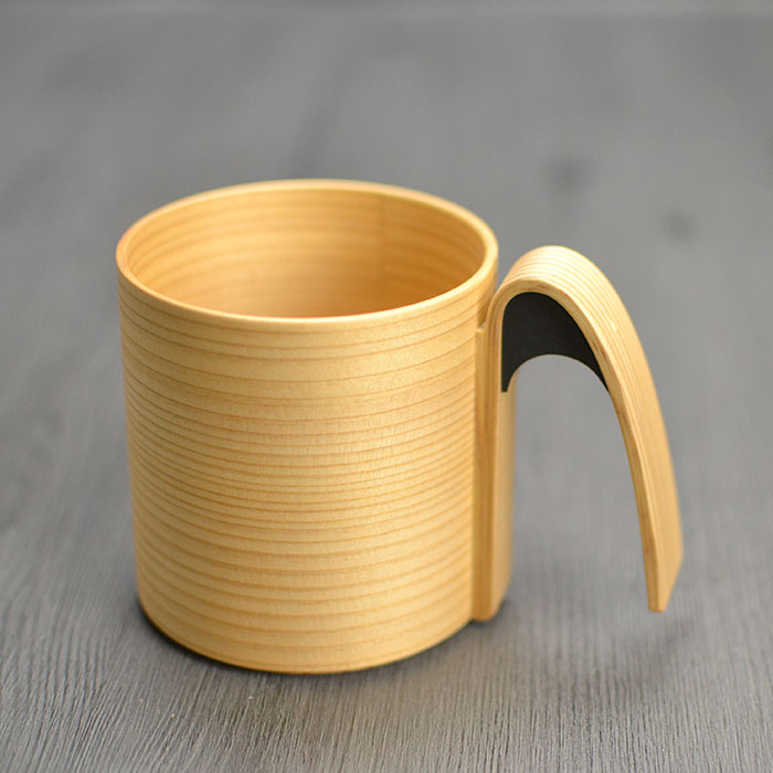 曲げわっぱ マグカップ 330cc 黒 マグカップ Mug cup 単品 日本製 国産 秋田杉 大館工芸社 おしゃれ 箱入り 国産曲げ まげ わっぱ マゲワッパ 大舘