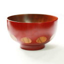 お椀 木製汁椀 ドット 赤 茶 全2種 約11cm おしゃれ かわいい 椀 わん 和風 和食器 木 うるし 漆器 お味噌汁