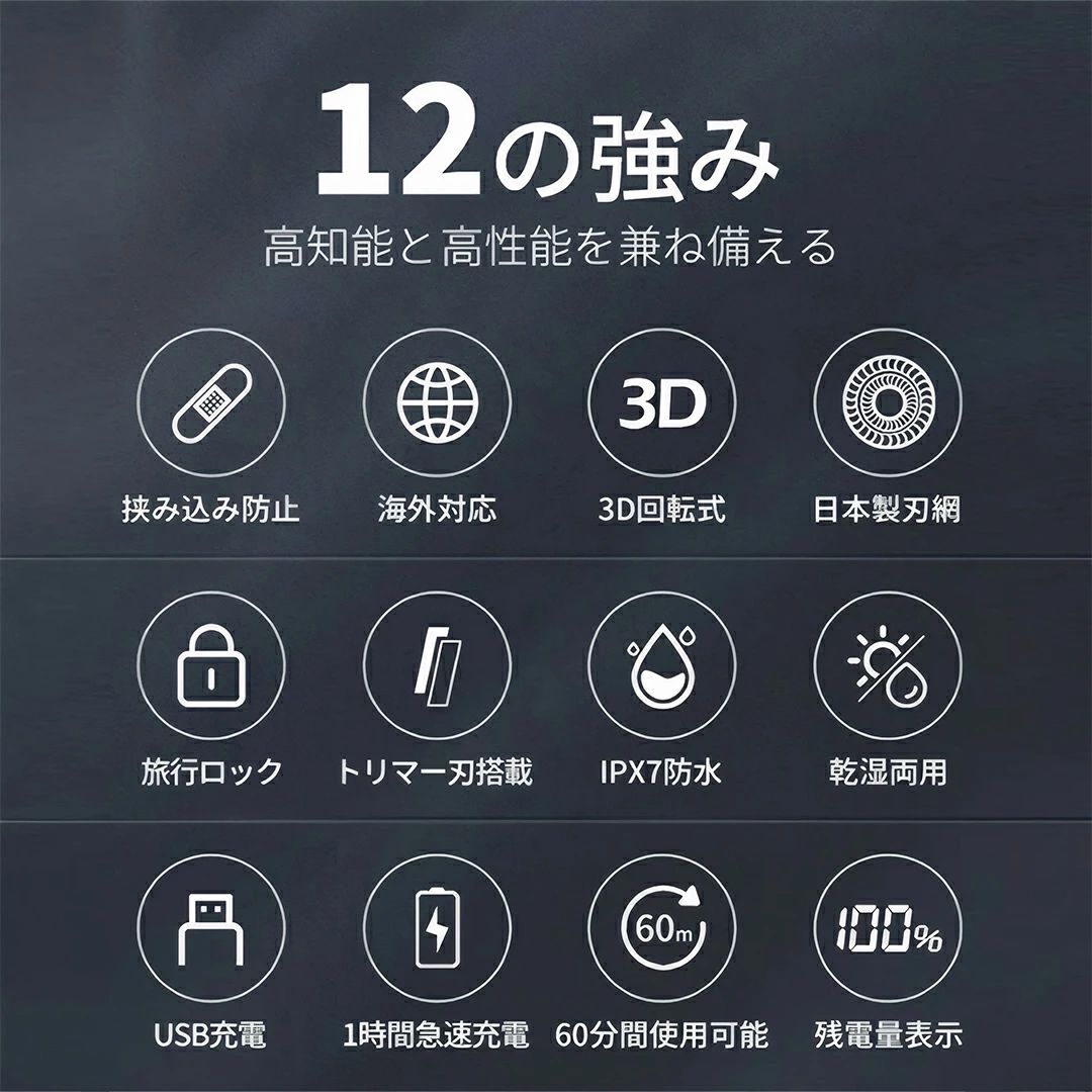 丸洗い可能 USB 充電式 シェーバー 携帯便利 送料無料 出張 防水 電動ひげそり 電...