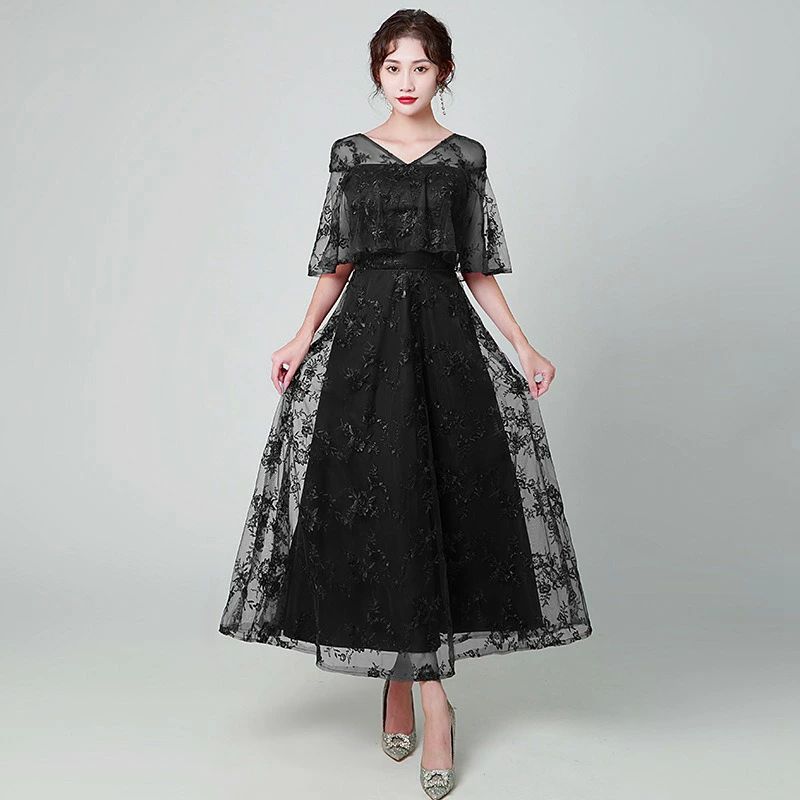 ワンピース フォーマル 結婚式 二次会 ミセス ロングドレス 他と被らない シフォンワンピース 送料無料 上品 体型カバー ファッション レディース ドレス パーティードレス フォーマル 着痩せ XS〜XXXL 大人 Aライン 服装 服 お呼ばれ 花柄刺繍 karinkaku-10014706 馨琳閣 サンプル画像2