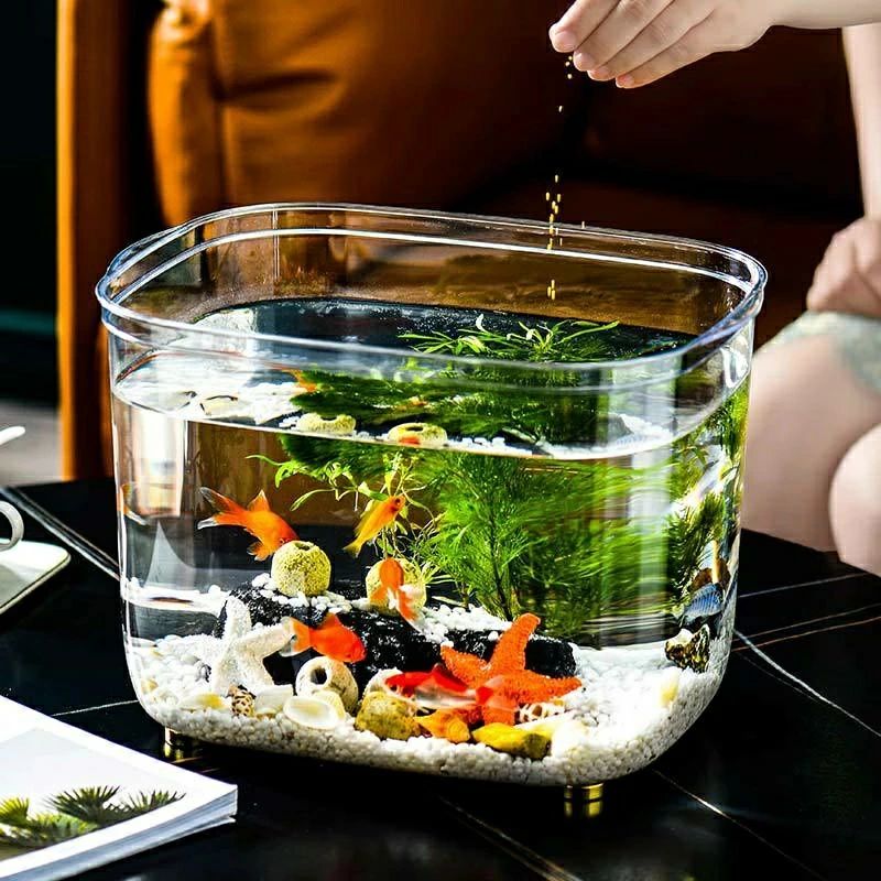 部屋 金魚鉢 金魚 大きいサイズ/特大サイズ 爬虫類 暮らし オフィス多機能 カニ 透明 亀 卓上 高透明 水槽 テーブル アクセサリー 鉢 おしゃれ 鉢