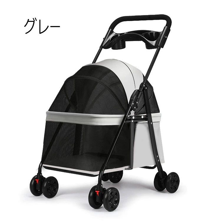耐荷重10kg 4輪ミニ ペットカート 小型犬 中型犬 対面式 自立式 折り畳み ペットバ...