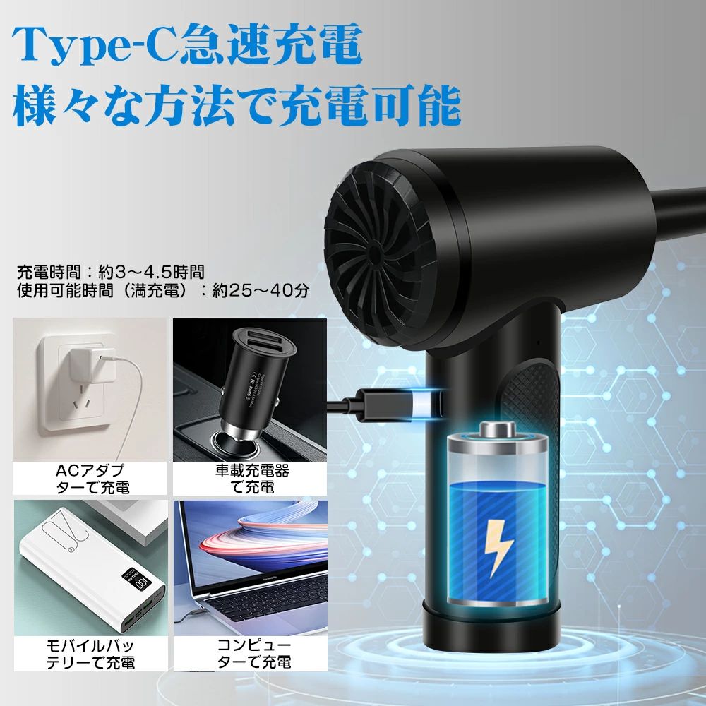 3段階風力調整 充電式 電動 USB充電式 吸引 卓上 コンピューター/OA機器/キーボー...