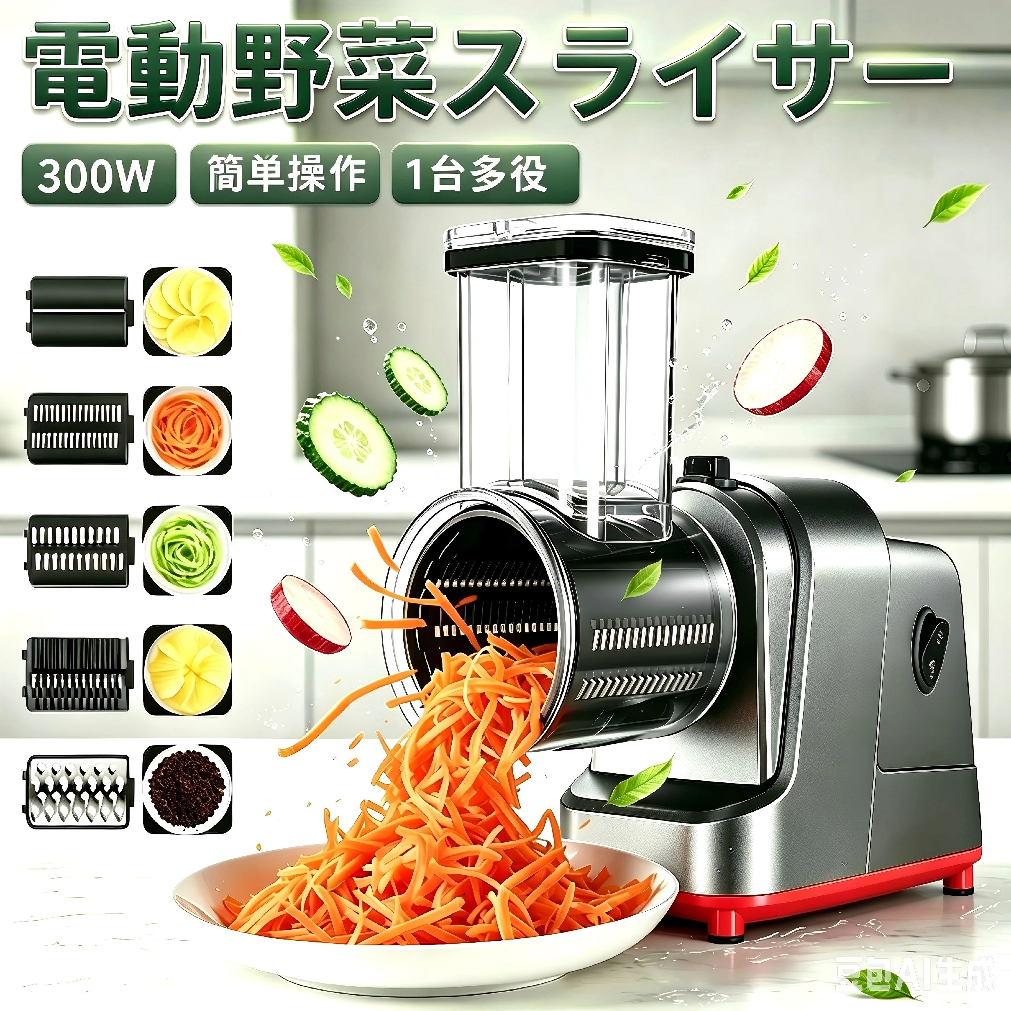 電動 業務用 キャベツスライサー 野菜カッター キャベツ 千切り 野菜/果物/レモン/きゅうり/ポテト/人参 電動 食品 野菜スライサー 万能スライサー 電動 フードスライサー
