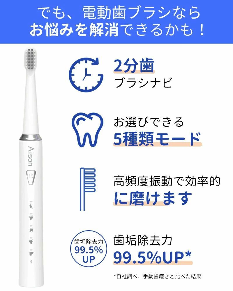 電気歯ブラシ 携帯用 やわらかめ 充電式 タイマー 歯石予防 歯ブラシ 4本替えブラ...