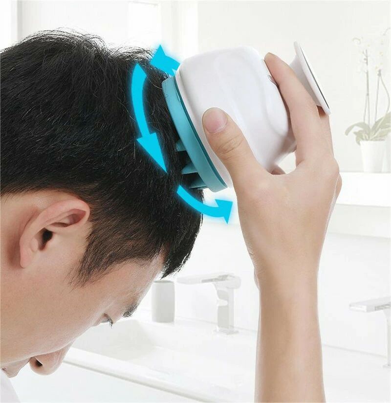 電動頭皮ブラシ 電気マッサージ シリコン シャンプーブラシ プロフェッショナル マッサージヘッド かゆみ ブラシ クリーニング 頭皮 - 2