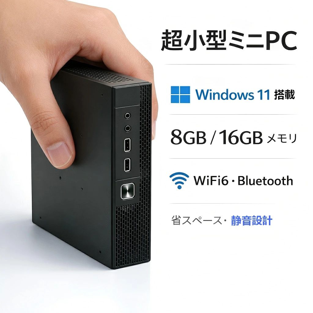 デスクトップパソコン 新品 超小型ミニPC Windows11 ミニパソコン mini pc office付き intel core i5/i7 13世代CPUメモリ16GB 1TBSSD 超軽量 静音 省スペースpc