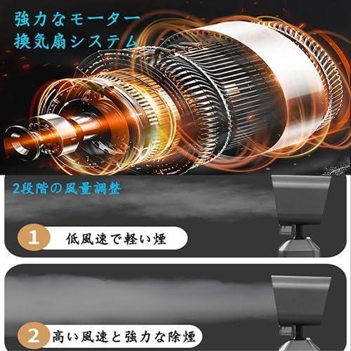 卓上レンジフード 卓上吸煙機 卓上換気扇 2段ギア調整風力 移動可能 低騒音 3600rpmの超吸引力 二重層油煙フィルター 焼肉 家庭用 換気 karinkaku-10035939 馨琳閣 サンプル画像3