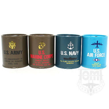 アメリカ軍 4軍 ミリタリー 丸缶 灰皿 ARMY NAVY USMC AIR FORCE