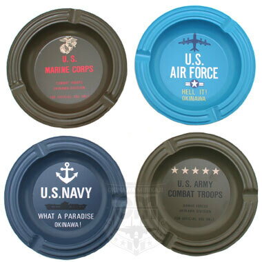 4軍 ミリタリー 平型 灰皿 ARMY NAVY USMC AIR FORCE