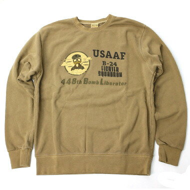 HOUSTON PIGMENT PRINT SWEAT USAAF マスタード