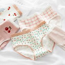 チェリー ショーツ ナイトウェア 下着 ギフト 可愛い パンティ チェック チェリー柄ショーツ レディースショーツ 小花 女性用 ジュニア インナー プレゼント...
