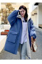 体型カバー ジャケット 20代30代40代 レディース ロング丈コート ロング丈コート ブラック 冬新作 XL S ゆったり ダウン綿コート 中綿コート M ブルー L ベージュ 大きいサイズ 暖かい XXL 「送料無料」暖かい フード付き ダウンコート 大人気 軽い