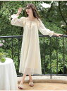 春夏秋 パフスリーブ レース お姫様 ルームウエア 花柄 パジャマ ロング 寝巻き ロング丈ワンピース ホワイト プリンセス 可愛い 可愛い 部屋着 ネグリジェ 送料無料 ゆったり ネグリジェ 長袖ワンピース 薄手 レディース