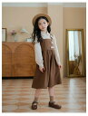 入学式 可愛い 卒業式 カジュアル 130 140 オーバーオール 160 120 長袖ワンピース 切り替え 子ども服 150 165 通学 ジャンパースカート 送料無料★超可愛い 森ガール 秋冬 ミモレ丈ワンピース ゆったり ブラックコーヒー キッズ 女の子 ドレス