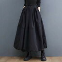 ランタン 春秋 オフィス ボトムス 着痩せ バルーン 通勤 ロング スカート 黒 大きいサイズ スカート 大人 ミモレ丈 秋 レディース 春 可愛い カジュアル...