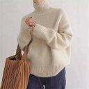 カジュアル 重ね着 大きいサイズ 秋 長袖 ゆる 無地 セーター 仕事 ス プルオーバー リブ タートルネック 春 着痩せ 柔らかい おしゃれ ゆったり ニット...