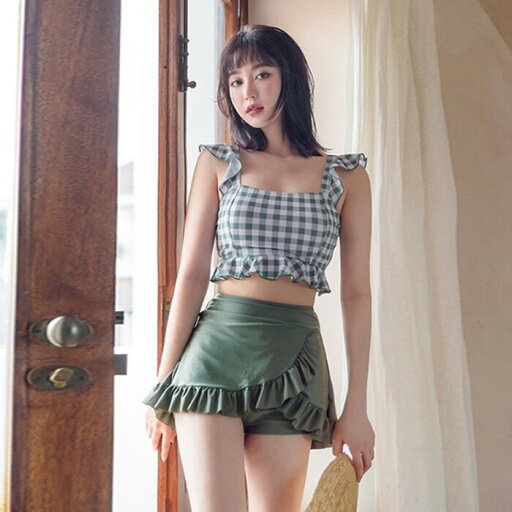 おしゃれ キュート 大人 体型カバー 大きいサイズ プール フェミニン 可愛い タンク リゾート タンキニ グリーン 海 フリル スイムウェア レディース 夏 30代 セパレート 20代 ギンガムチェック 緑 水着 50代 40代 おしゃれ キュート 大人 体型カバー 大きいサイズ プール フェミニン 可愛い タンク リゾート タンキニ グリーン 海 フリル スイムウェア レディース 夏 30代 セパレート 20代 ギンガムチェック 緑 水着 50代 40代