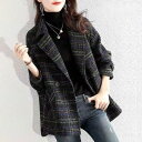 40代 長袖 50代 コート 20代 ゆったり 秋 チェック 大人 韓国 カジュアル 体型カバー ミディ丈 レディース おしゃれ ショートコート 30代 エレガント ジャケット 冬 チェスターコート フェミニン アウター トラッド ウール混 春 可愛い